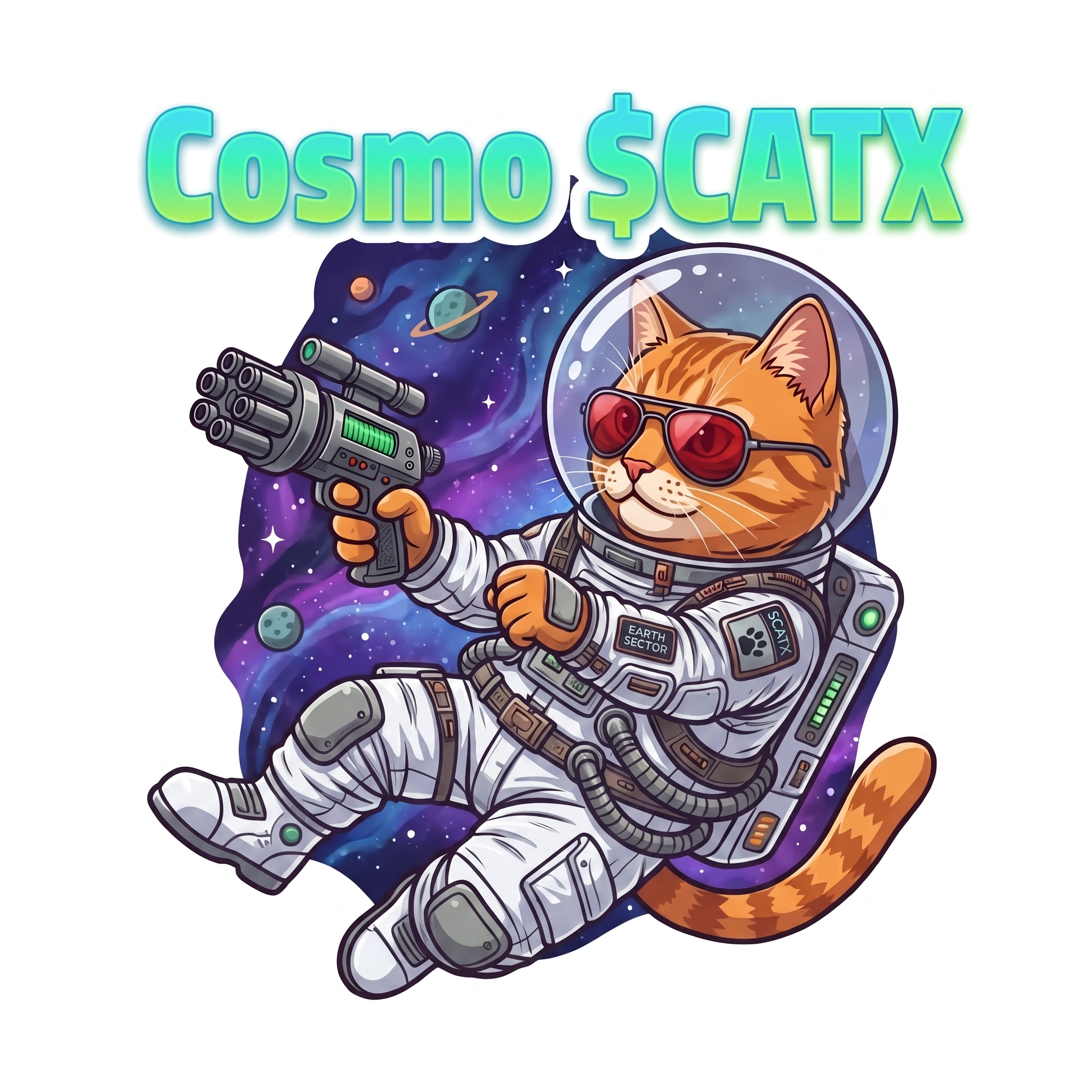 Cat thumbs up on the moon